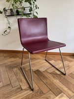 4 Stühle Kunstleder dunkelrot Metallgestell guter Zustand