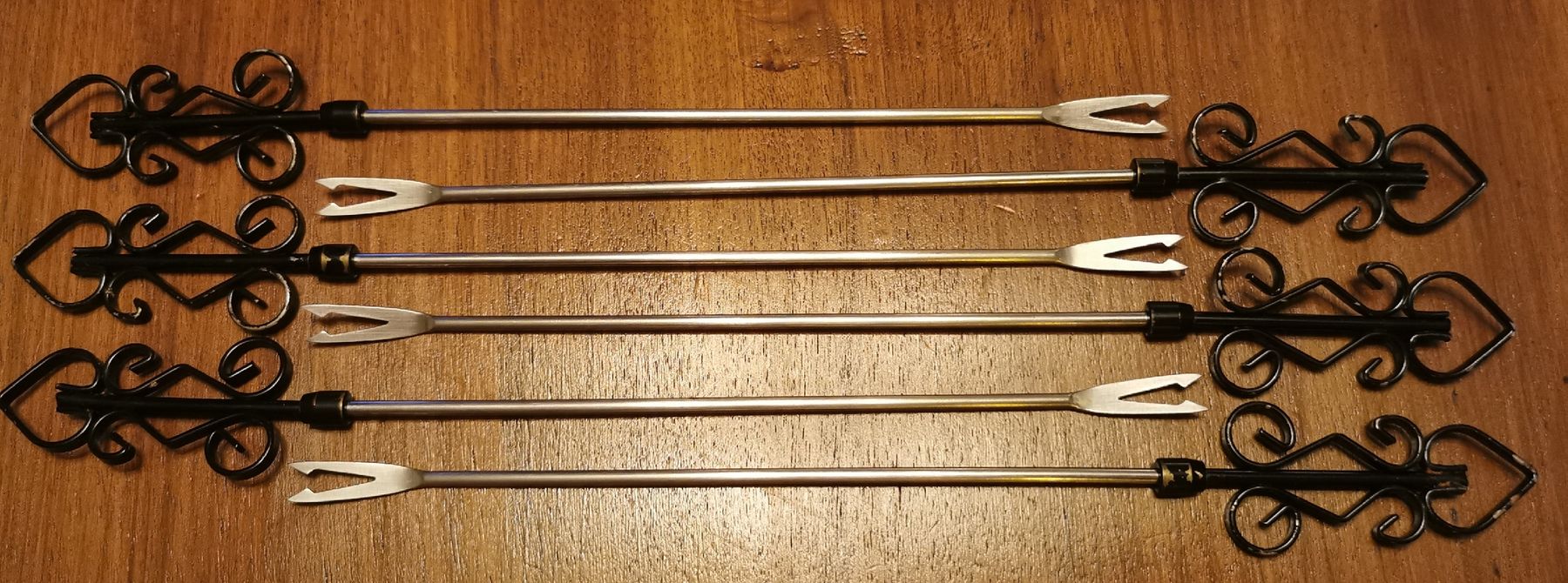 Forchette: 6 Fleischfondue-Gabeln mit speziellem Griff – Usato da Wettingen venduto da Biitel