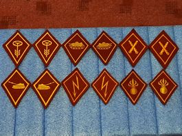 6 paar Artillerie Kragenspiegel,  links und rechts