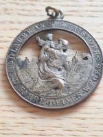 Medaillon St. Christophorus Bronze antik Anhänger