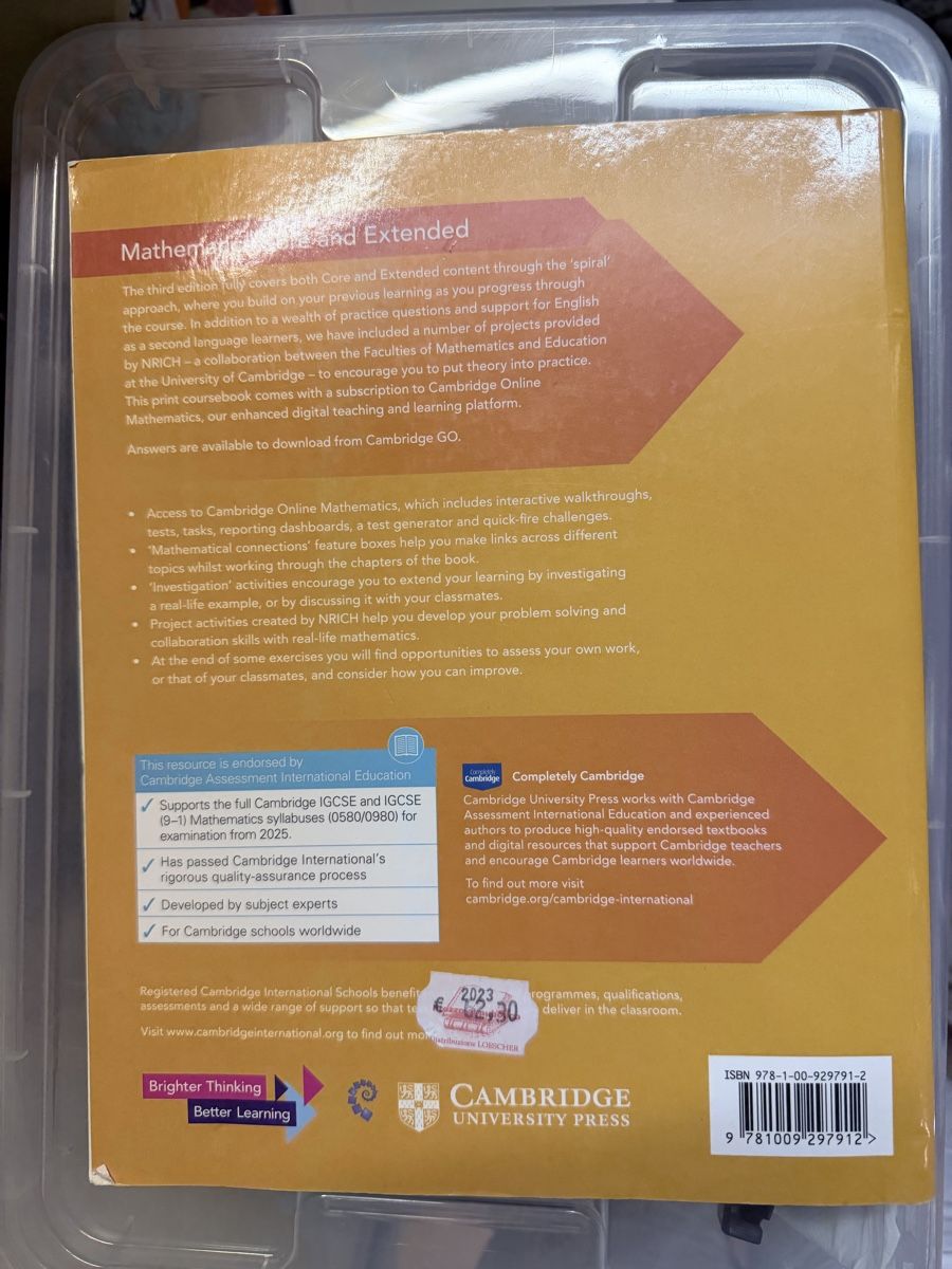 Libri: Cambridge IGCSE Mathematics Core and Extended Coursebook – Nuovo (secondo la descrizione) da Oberägeri venduto da eve_w5nl 2