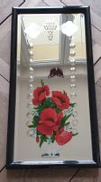 Magnifique miroir décoratif coquelicots et papillon