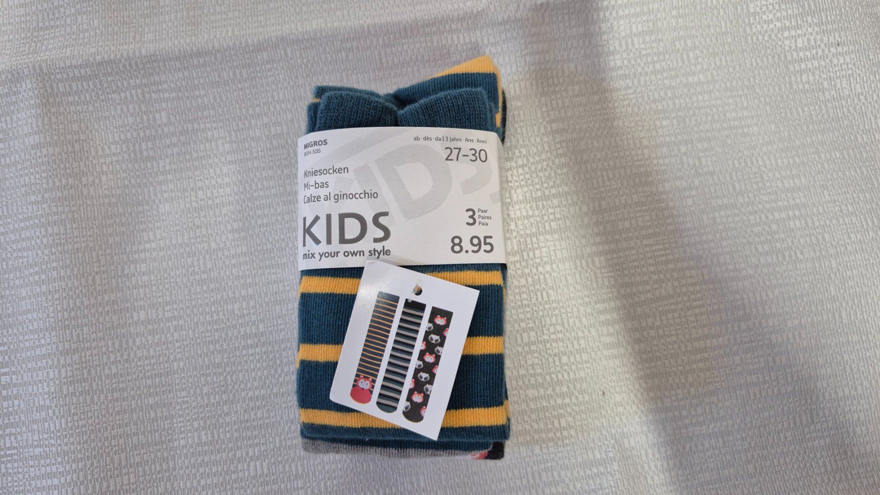 Migros Calze per bambini: 3 kniesocken set gr 27-30 – Nuovo e nell'imballaggio originale da Villars-sur-Glâne venduto da snacks01