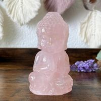 ✲ Rosenquarz Buddha Skulptur ✲ 298g / 99mm Rose Quartz Figur