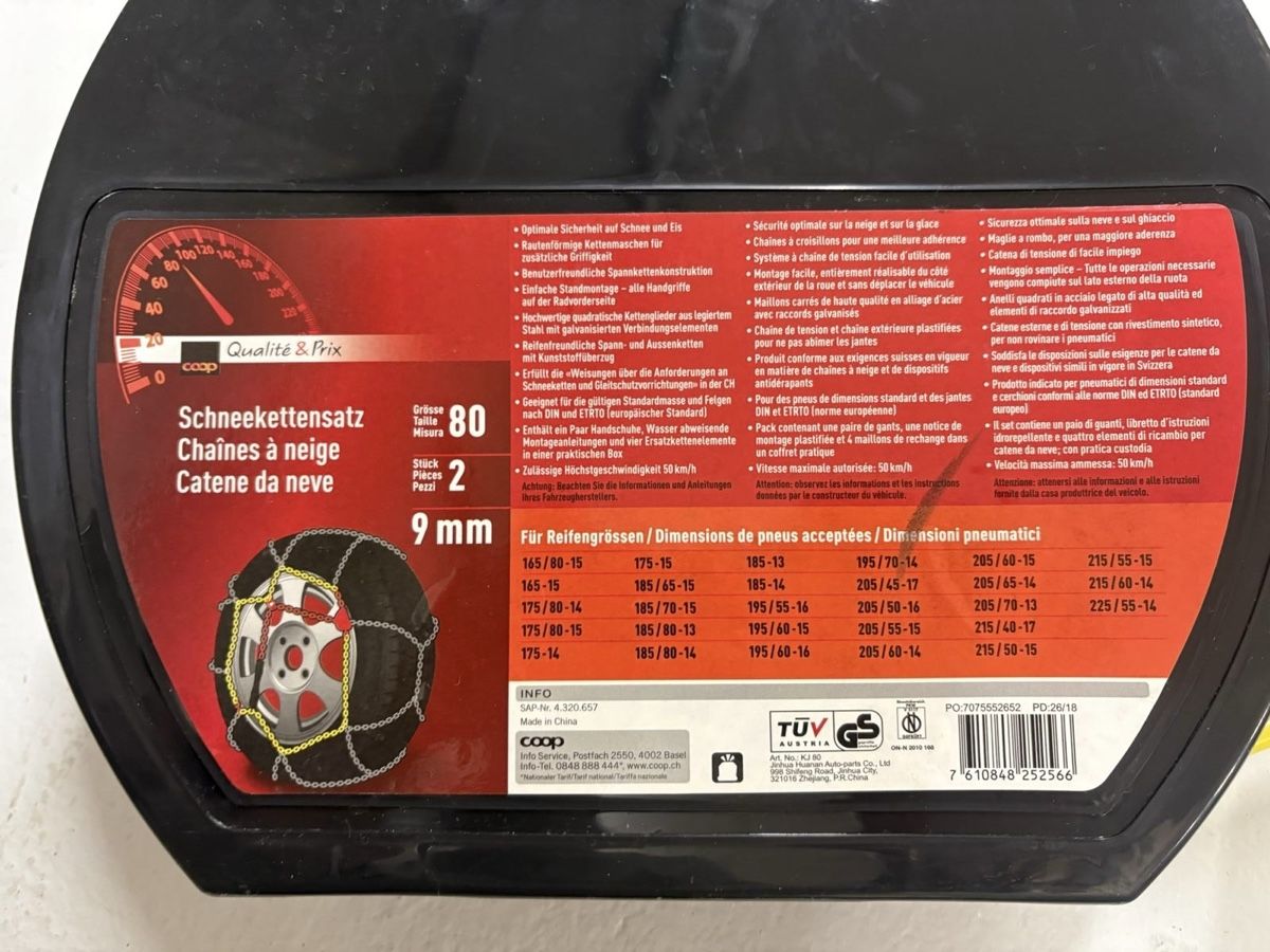 Schneeketten: Coop Snow Chains / Schneekettensatz - Size 80/ 9mm – Neu (gemäss Beschreibung) aus Küsnacht ZH von oli_dr6q