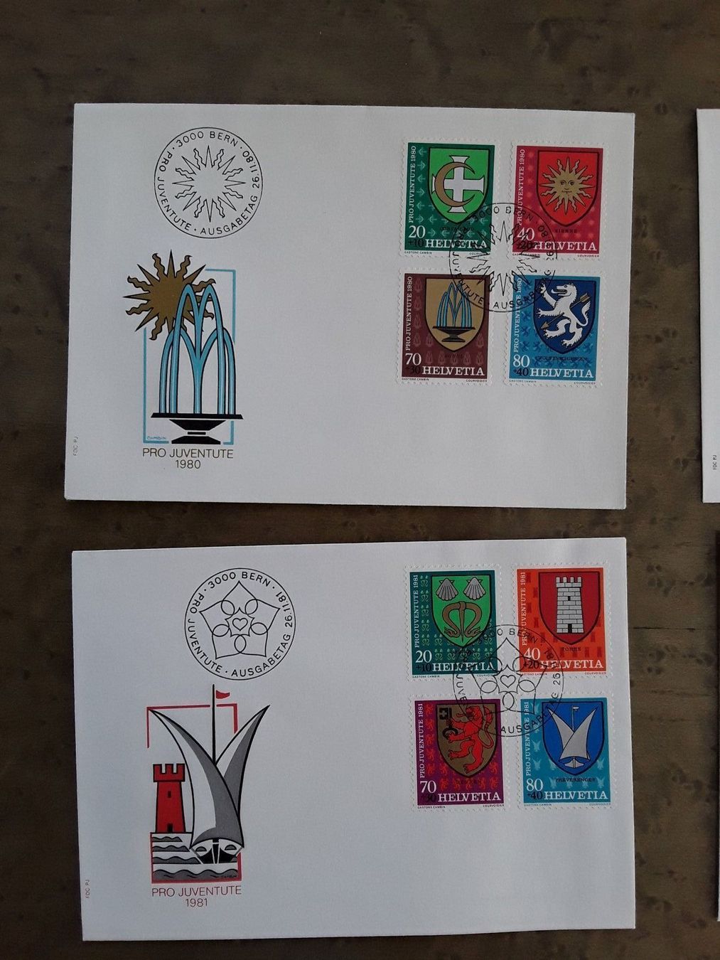 Tutti i francobolli: Pro Juventute FDC Brief 1980 / 1981 – Usato da Bazenheid venduto da derdelorean01