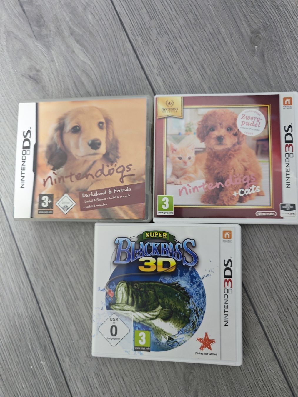 Nintendo Giochi: Nintendogs + Nintendogs + Cats + Super BlackBass 3D – Usato da Balsthal venduto da tudorf