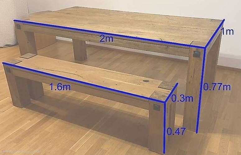 Set di tavolo e panche: Esszimmertisch aus massiver Eiche inkl. Sitzbank – Usato da Arisdorf venduto da Gti66 1
