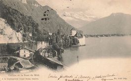 Chillon et la dent midi Eisenbahn Zug