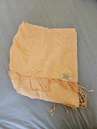 Pashmina original cashmere abricot, foulard d'été léger