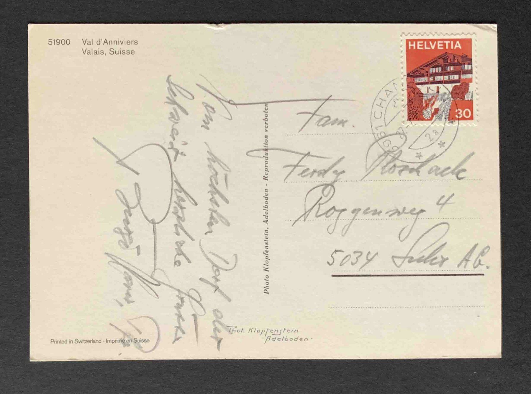 Cartoline postali: AK Val d Anniviers Suisse – Usato da Goldau venduto da artelier1 1