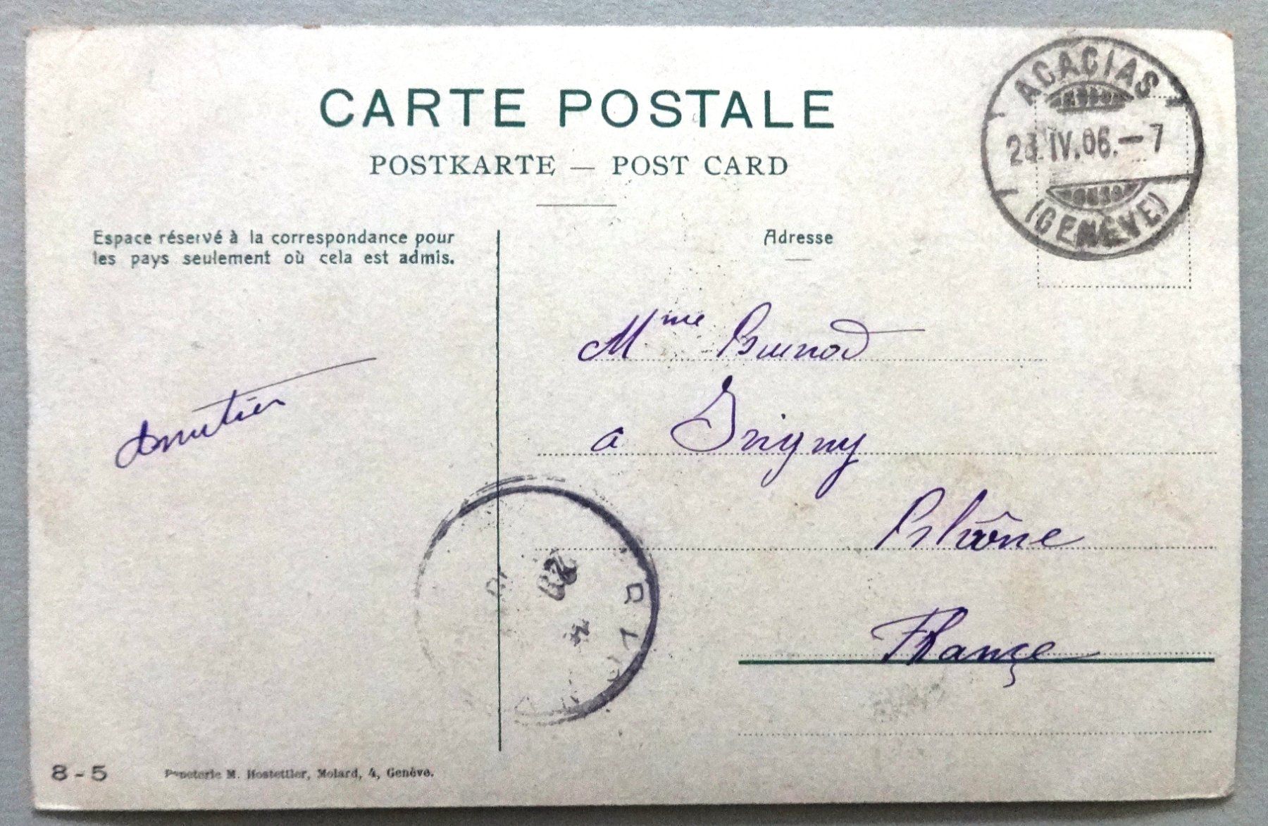Cartoline postali: Genève - Monument National – Usato da Fétigny venduto da Billy2miny 1