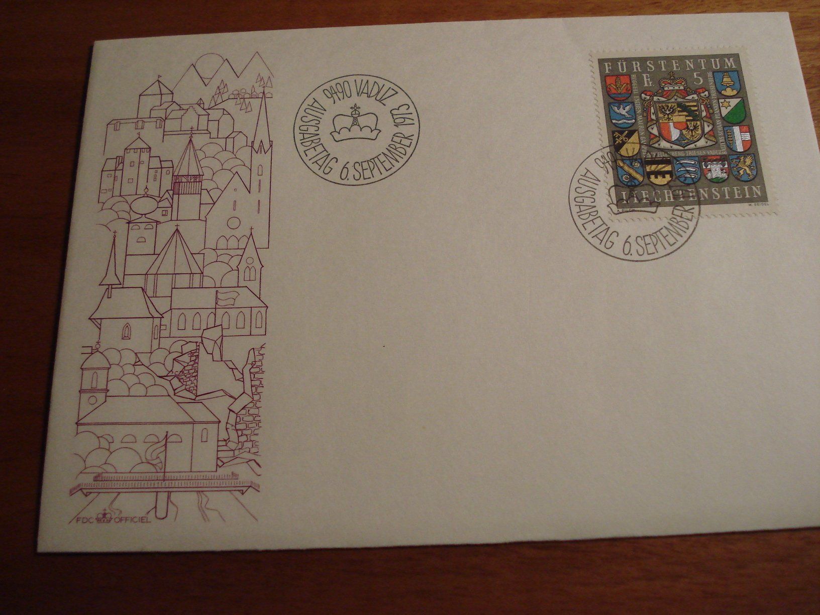 Alle Briefmarken: Liechtenstein 1973, FDC 5.- Marke – Gebraucht aus Niederwil AG von morostahu