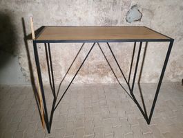 Bartisch / Tisch Metall-Holz Optik 120x60x105cm
