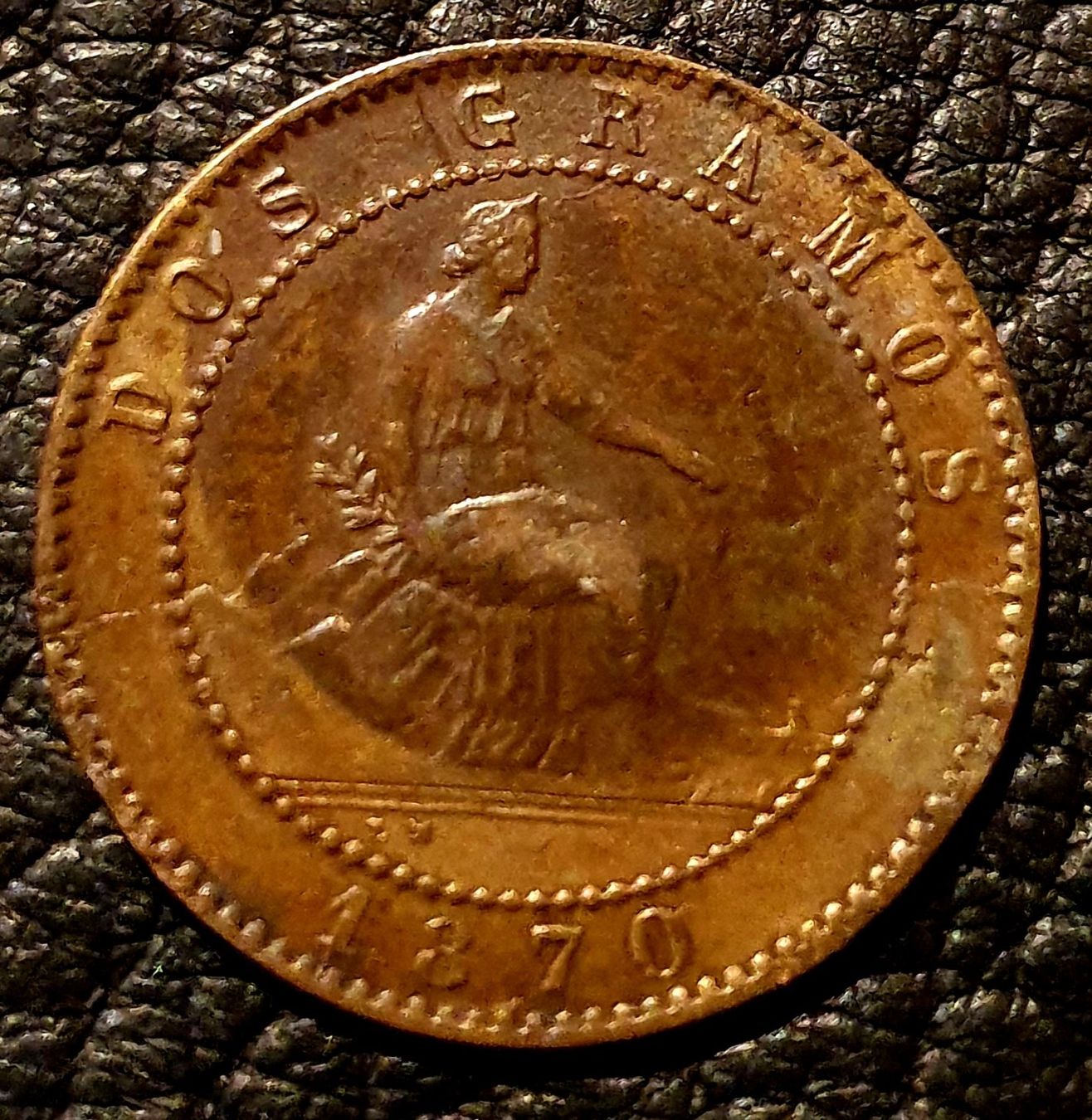 Tutti le monete: 2 Centimos 1870 Spanien – Usato da Egerkingen venduto da Acc1 1