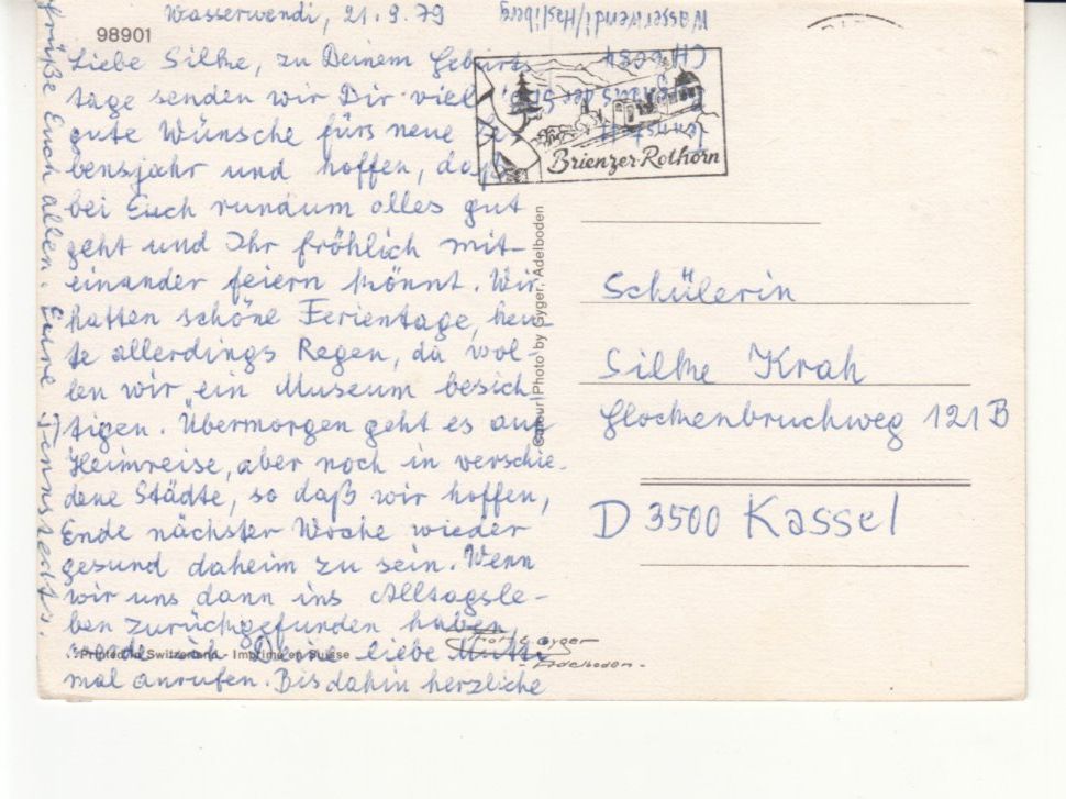 Cartoline postali: Berner Oberland 1979 – Usato da Bürglen TG venduto da StampGraf 1