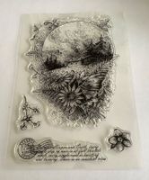Clear Stamp Chalet Berg Blume Silikon Stempel Silikonstempel