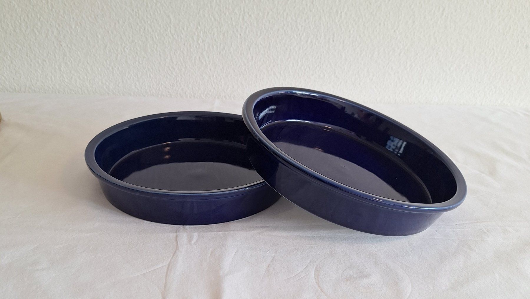 Sottobicchieri: 2 Keramik Blumenuntersetzer 26 cm dunkelblau – Nuovo (secondo la descrizione) da Bergdietikon venduto da Zozo