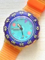Swatch Uhr Schwimmzeit  transparent orange Band