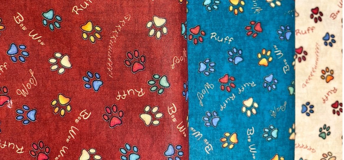 Stoffe: Patchworkstoffe 3er Set Pfoten bunt – Neu (gemäss Beschreibung) aus Seuzach von KreativmitStoff
