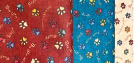 Patchworkstoffe 3er Set Pfoten bunt