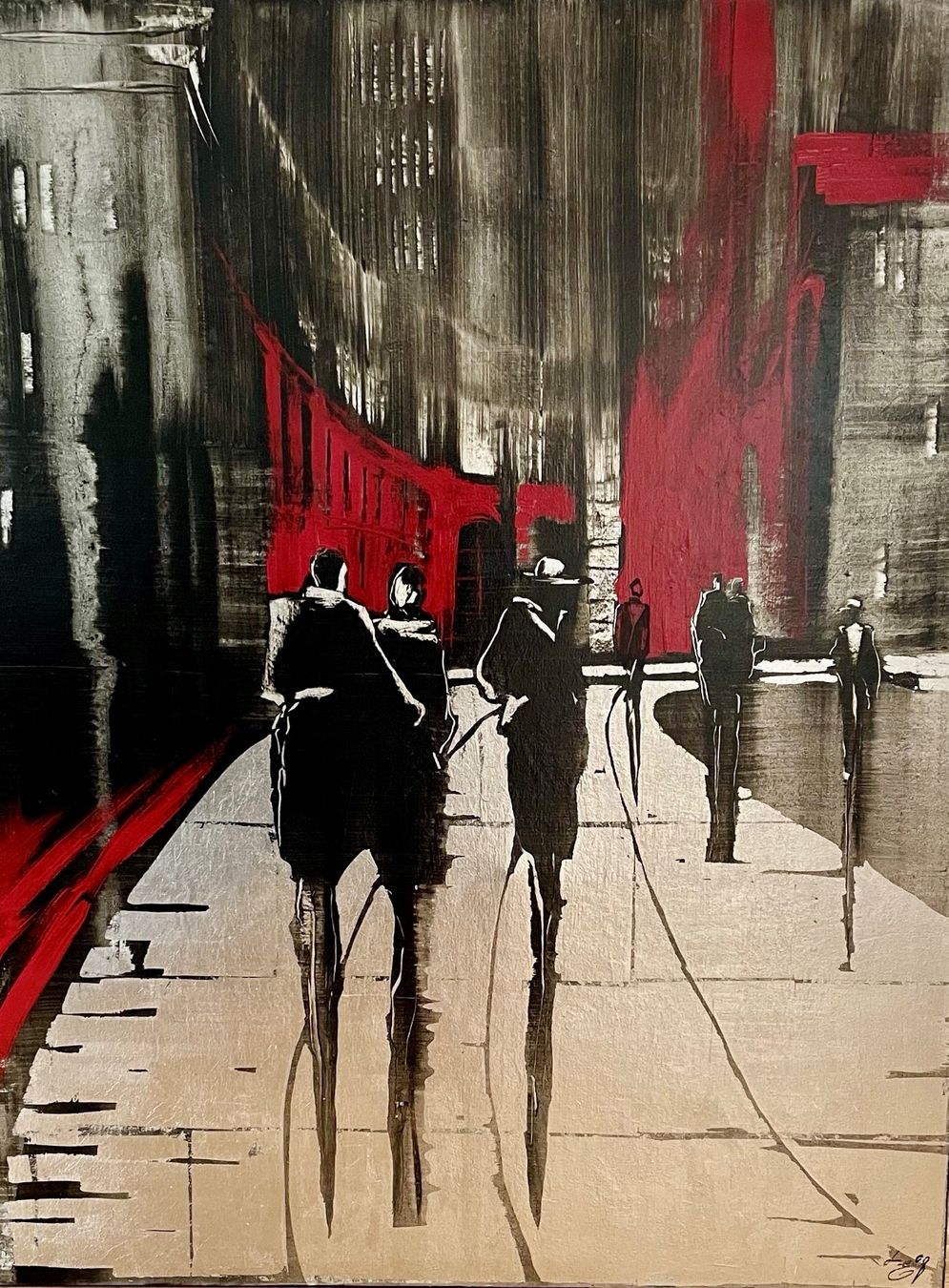 Foto & Immagini: Original Acrybild: Elena Radzetska-Becker "Stadtleben" – Usato da Grabs venduto da sunflower8046