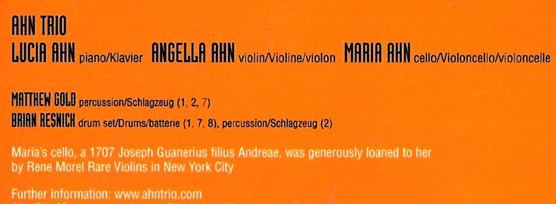 CD: Ahn Trio AHN-PLUGGED Piazzolla Michael Nyman CD – Usato da Kandergrund venduto da Sososo 3
