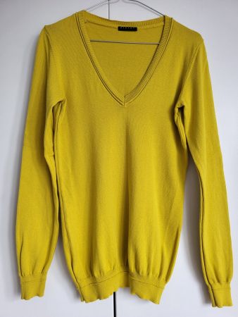 Sisley Damen Pullover, Gr. S - Senfgelb, Baumwolle