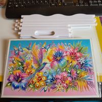 DIAMOND PAINTING TABLETT MIT BLUMEN VÖGEL UND SCHMETTERLINGE