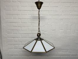 Vintage Glas Hängelampe 8-eckiger Schirm Design Deckenlampe