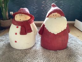 Schönes Deko Set: Weihnachtsmann & Schneefrau Winter Deko!