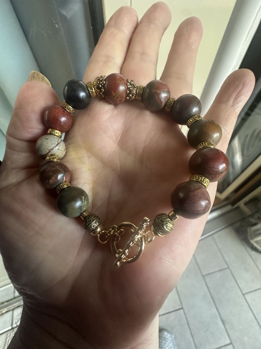 Bracciali & Braccialetti: Armband aus Red Creek Jaspis Perlen  – Nuovo e nell'imballaggio originale da Kriens venduto da Hortensie6 3