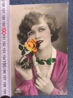GRUSS AUS HORW LU AK HÜBSCHE DAME MIT ROSE 1930 LU AK