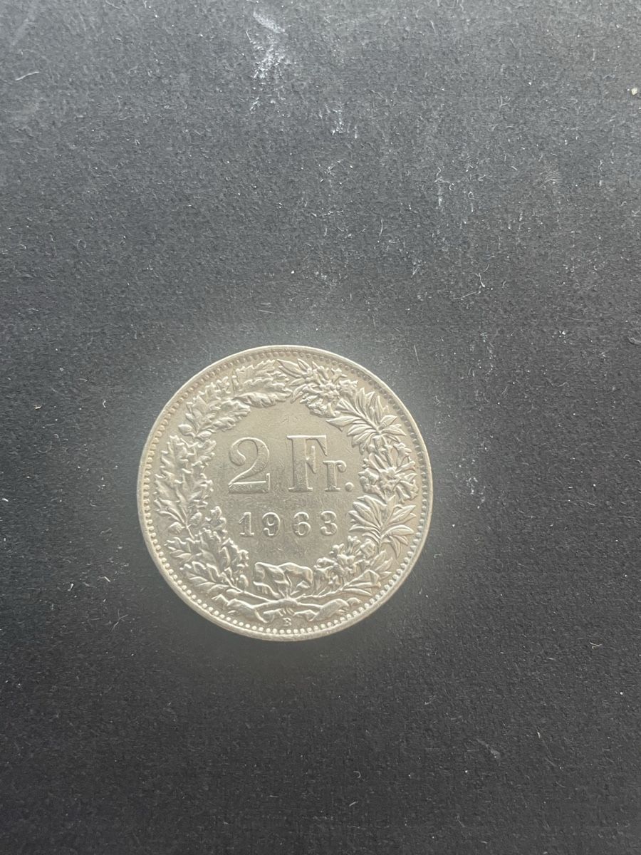 Alle Münzen: 2.- Silber CH Jahr 1963 – Gebraucht aus Meierskappel von Hala03