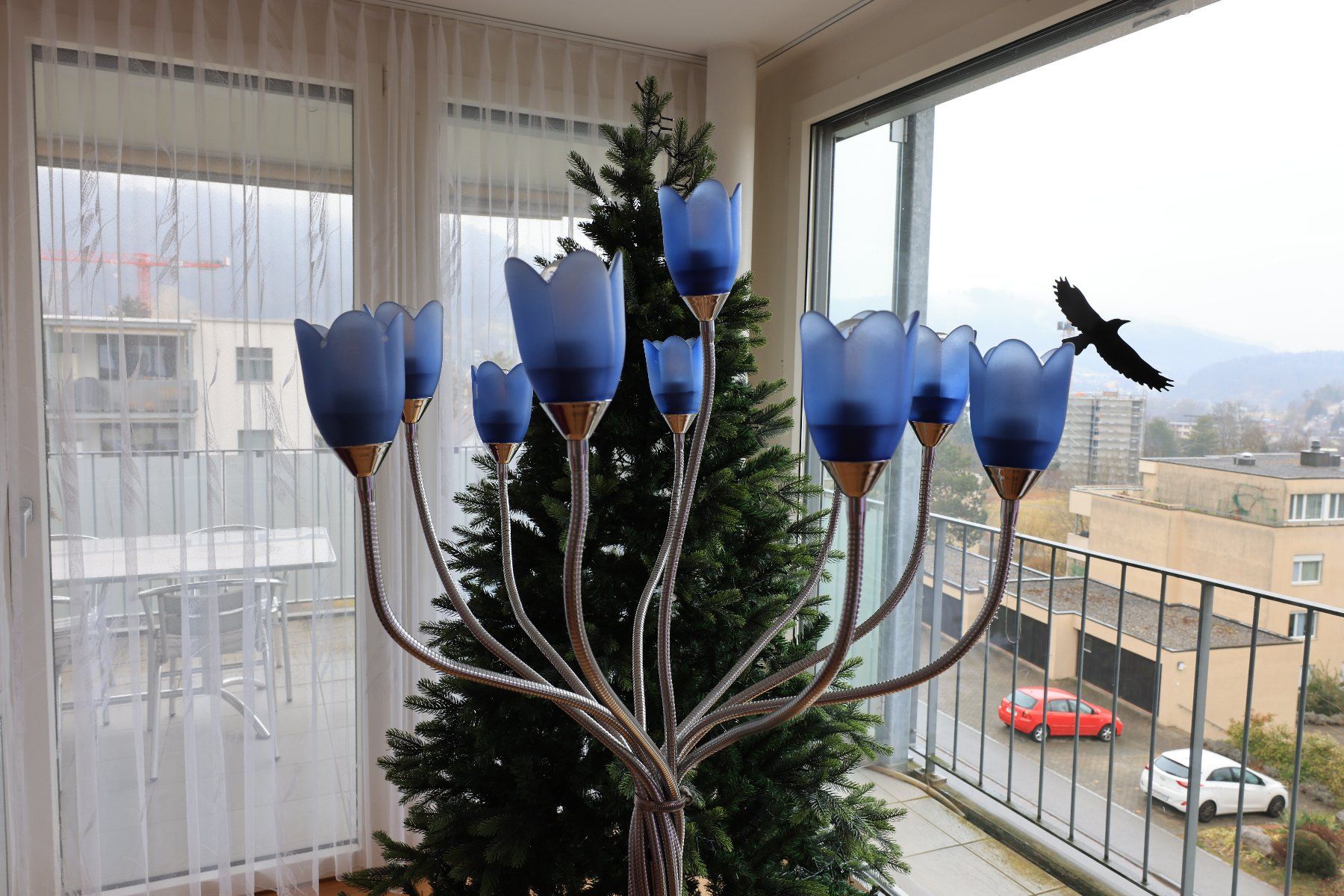 Lampen: Stehlampe im Tulpendesign blau mit Chrom – Gebraucht aus Adliswil von Making 2