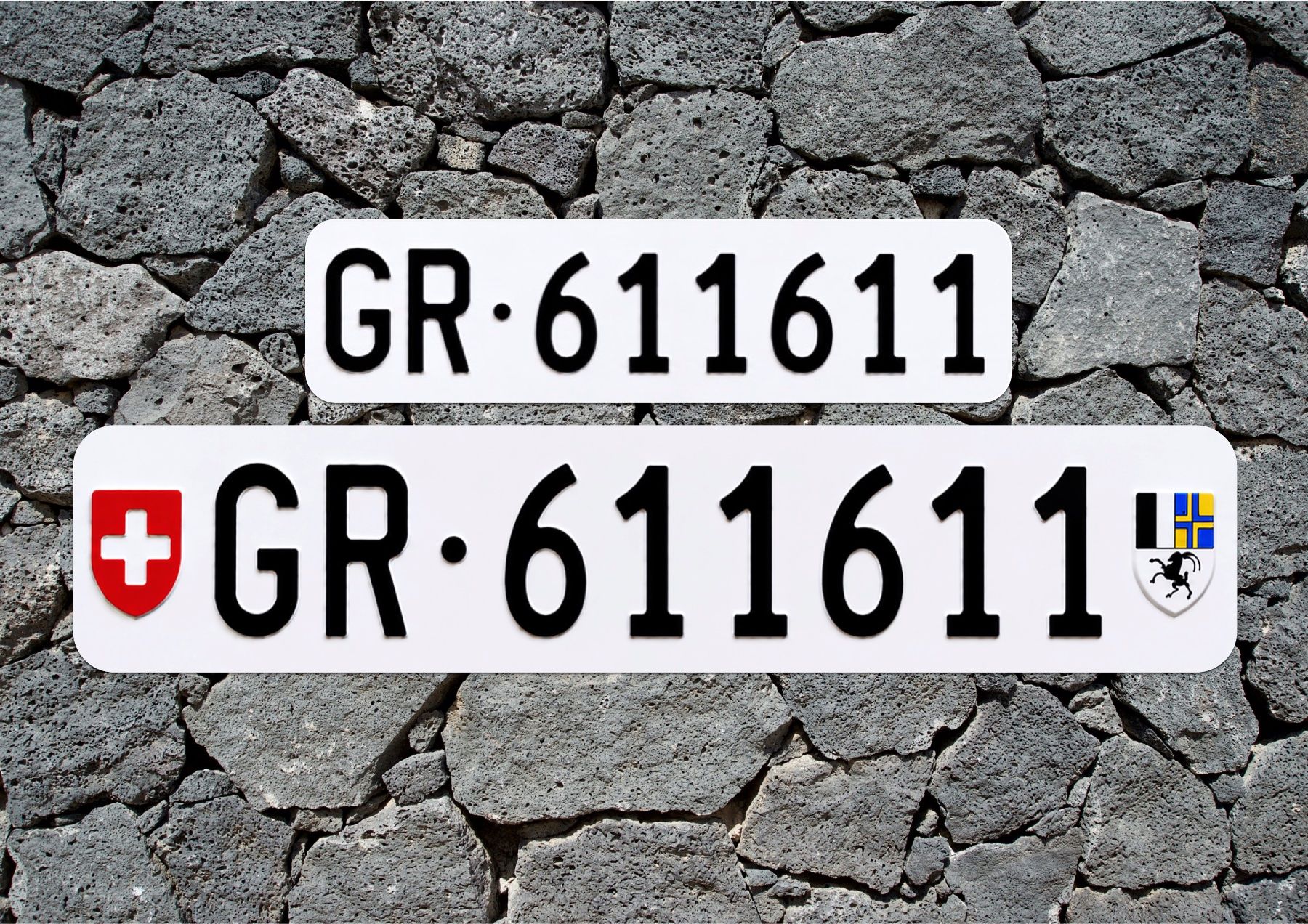 Insegne: GR Autonummer/Kontrollschild – Usato da Chur venduto da autonummer-gr.ch 1