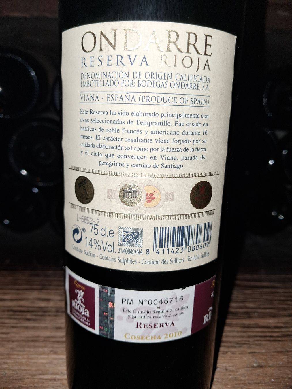 Rioja Vino: Bodegas Ondarre Reserva 2010  – Nuovo e nell'imballaggio originale da Le locle venduto da juliensaran 3