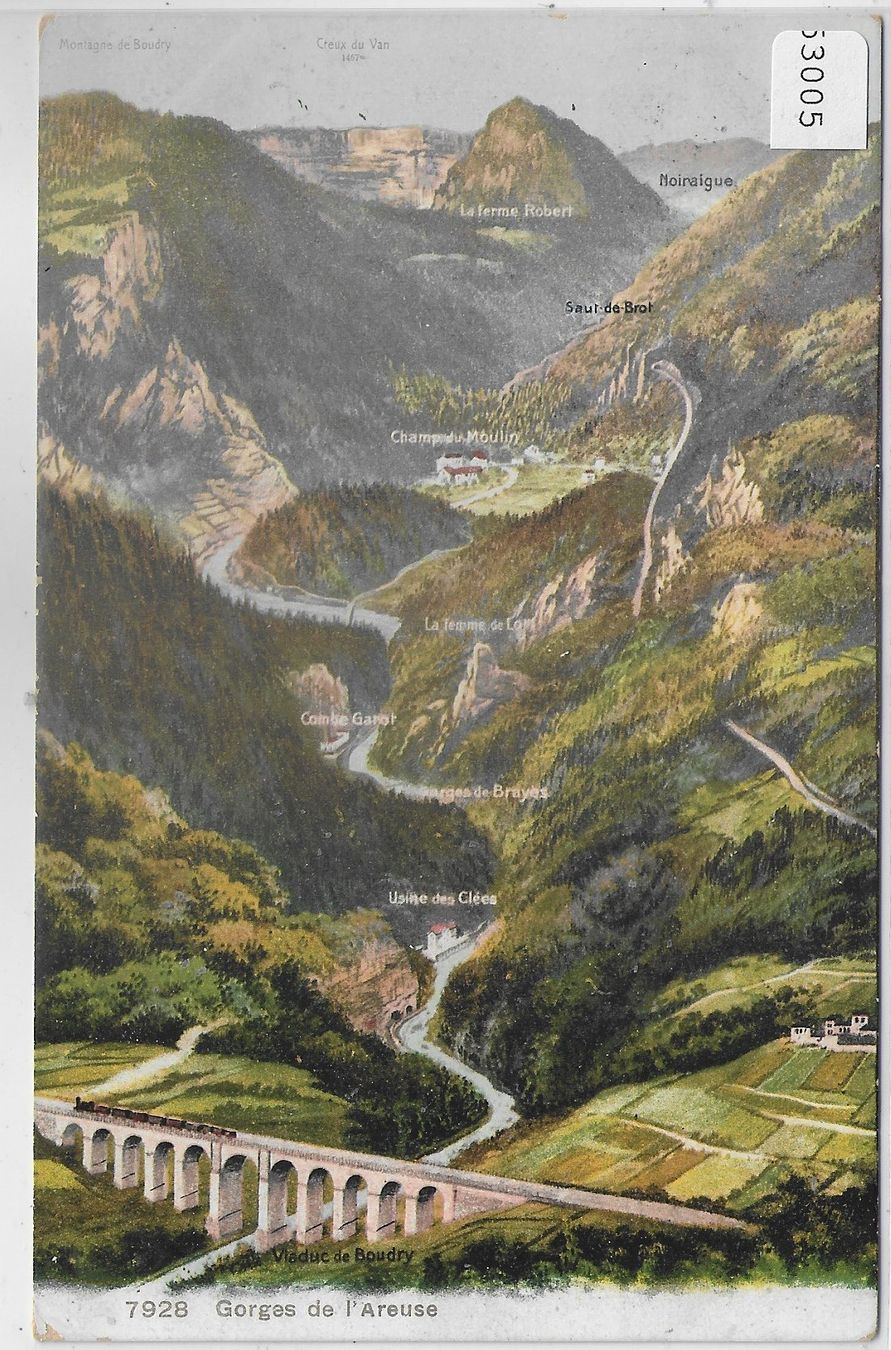 Cartoline postali: Gorges de l'Areuse - Litho – Usato da Ettingen venduto da Kartenplanet