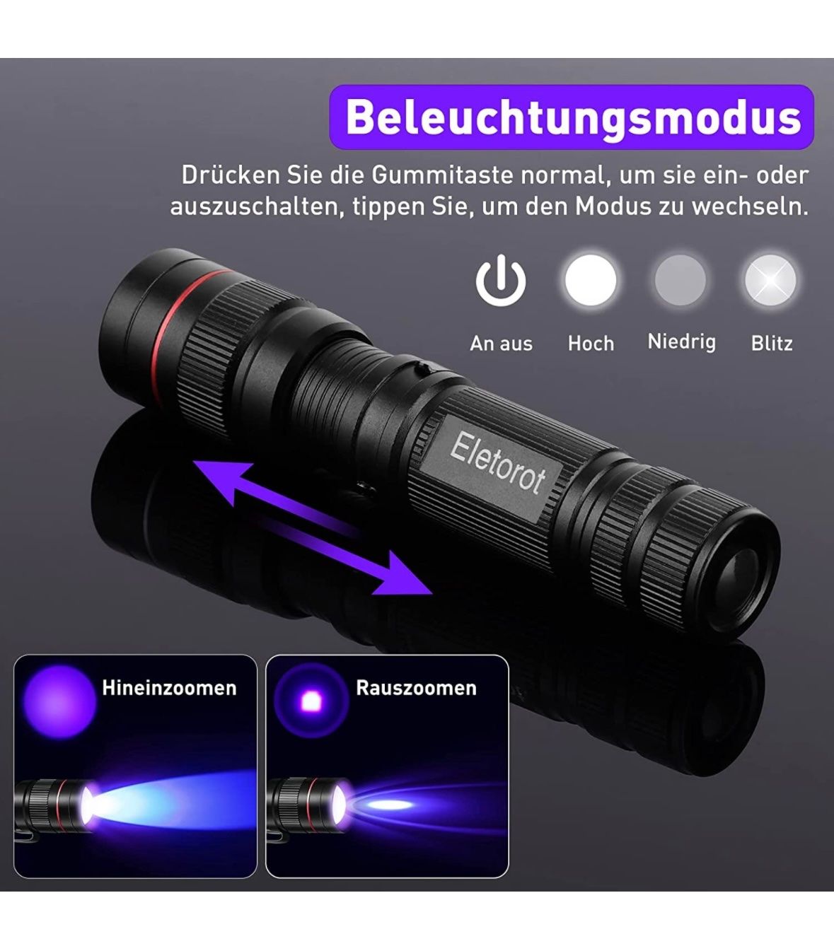 Lampade: UV Taschenlampe LED – Nuovo e nell'imballaggio originale da Nuglar venduto da SaleRitter 3