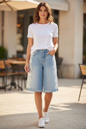 Damen sexy Woman Jeans Bermuda Shorts cl 