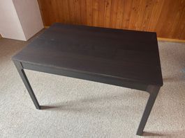 Esstisch dunkelbraun Holzfurnier rechteckig L120-180xB80xH75