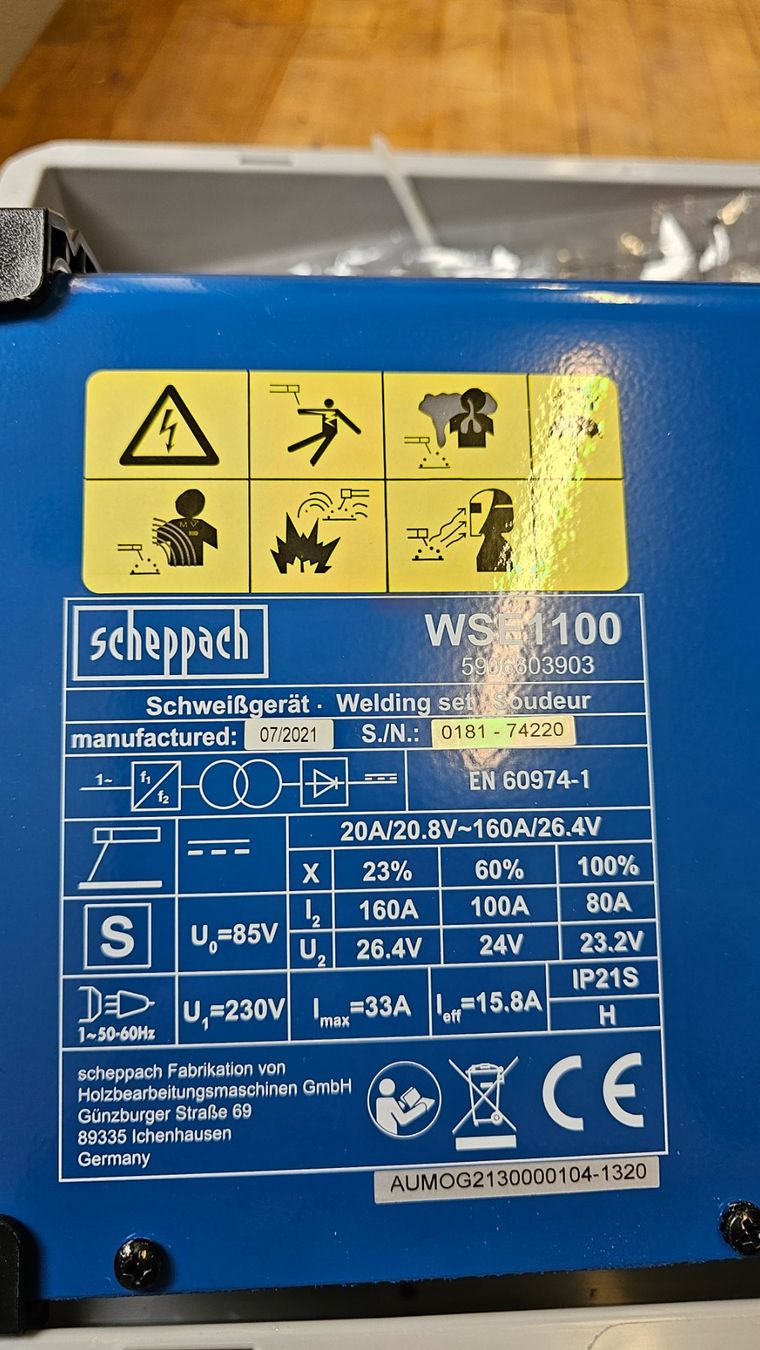 Scheppach Saldatori: Schweissgerät  Inverter SCHEPPACH WSE1100 – Usato da Diessenhofen venduto da Osio 5