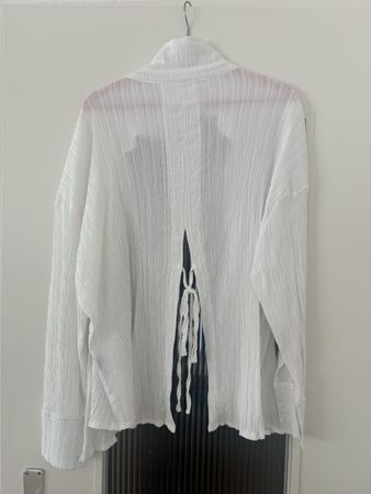 Damen Bluse Langarm Weiss Grösse M/L 