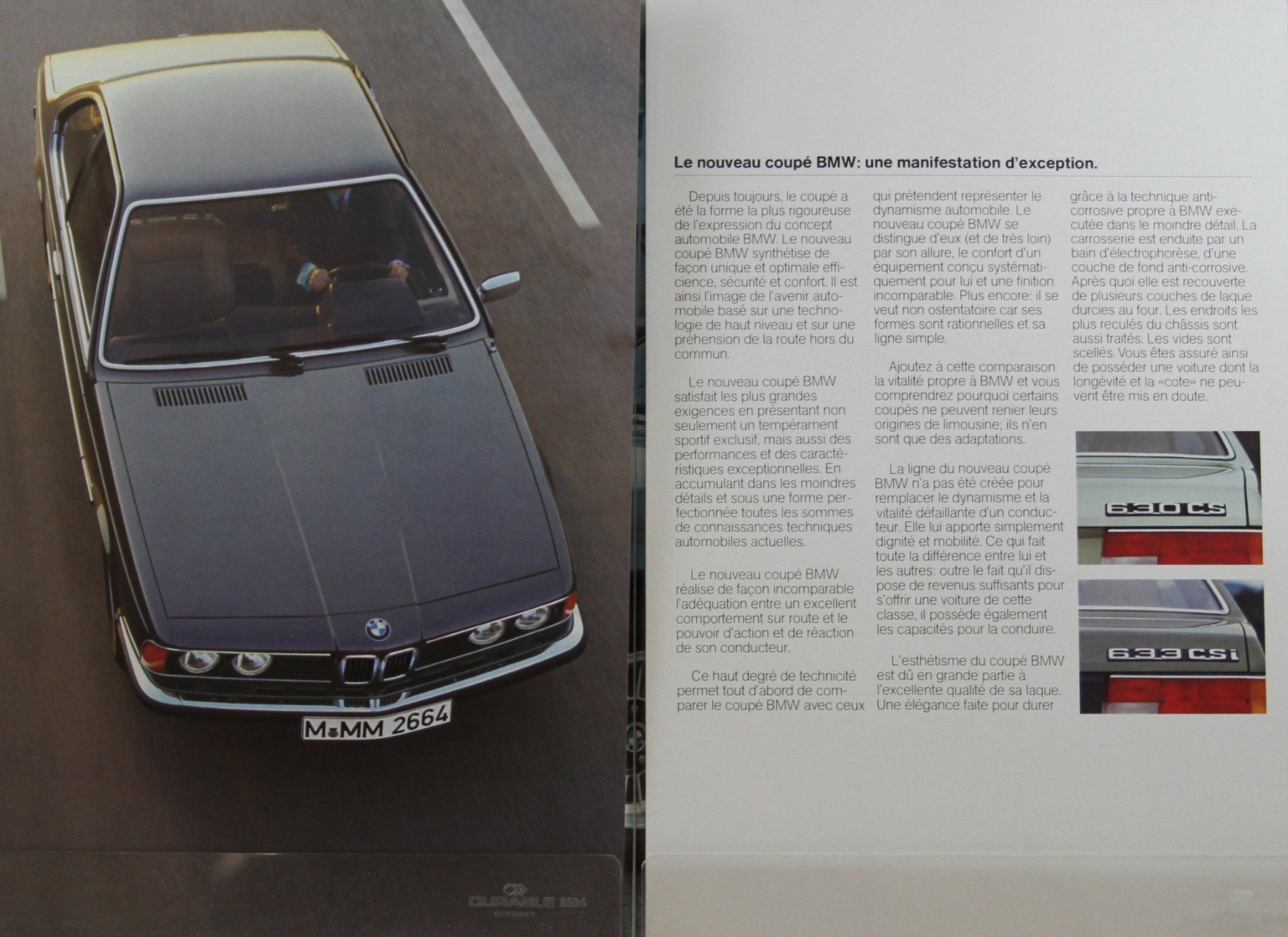 BMW Dokumente: PROSPEKT | BMW - 630CS - 633CSi - TYP E24   | AB 01.1977 – Gebraucht aus Unterägeri von Isha04 1