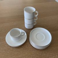 Tassen Untertassen Maisons du Monde Porzellan goldrand weiss