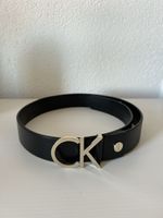Schwarzer Calvin Klein Ledergürtel, Grösse 80 cm