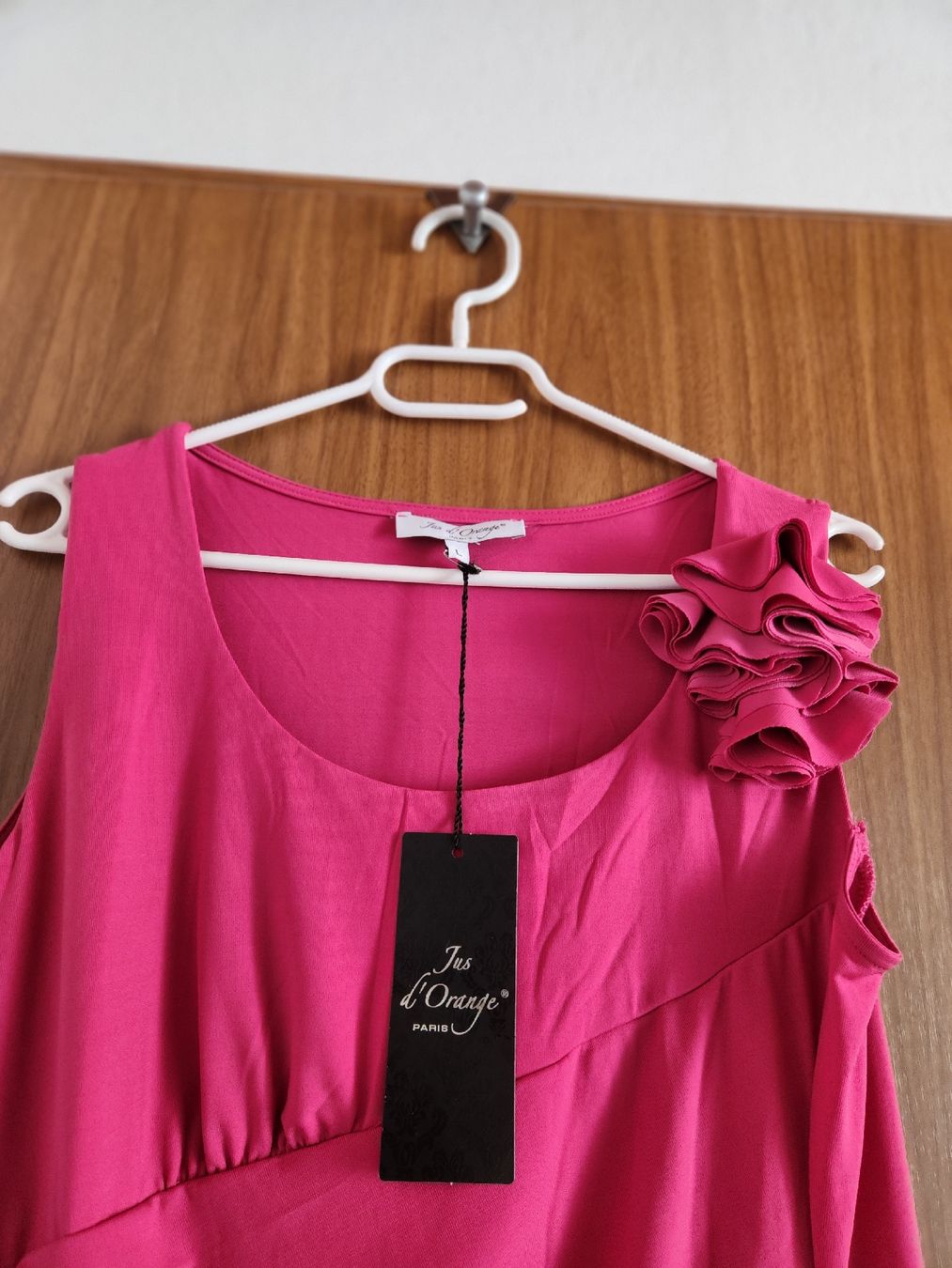 Kleider: Robe rose Jus d'Orange Paris taille L drapée fleur – Gebraucht aus Niedergösgen von Eva2410 3