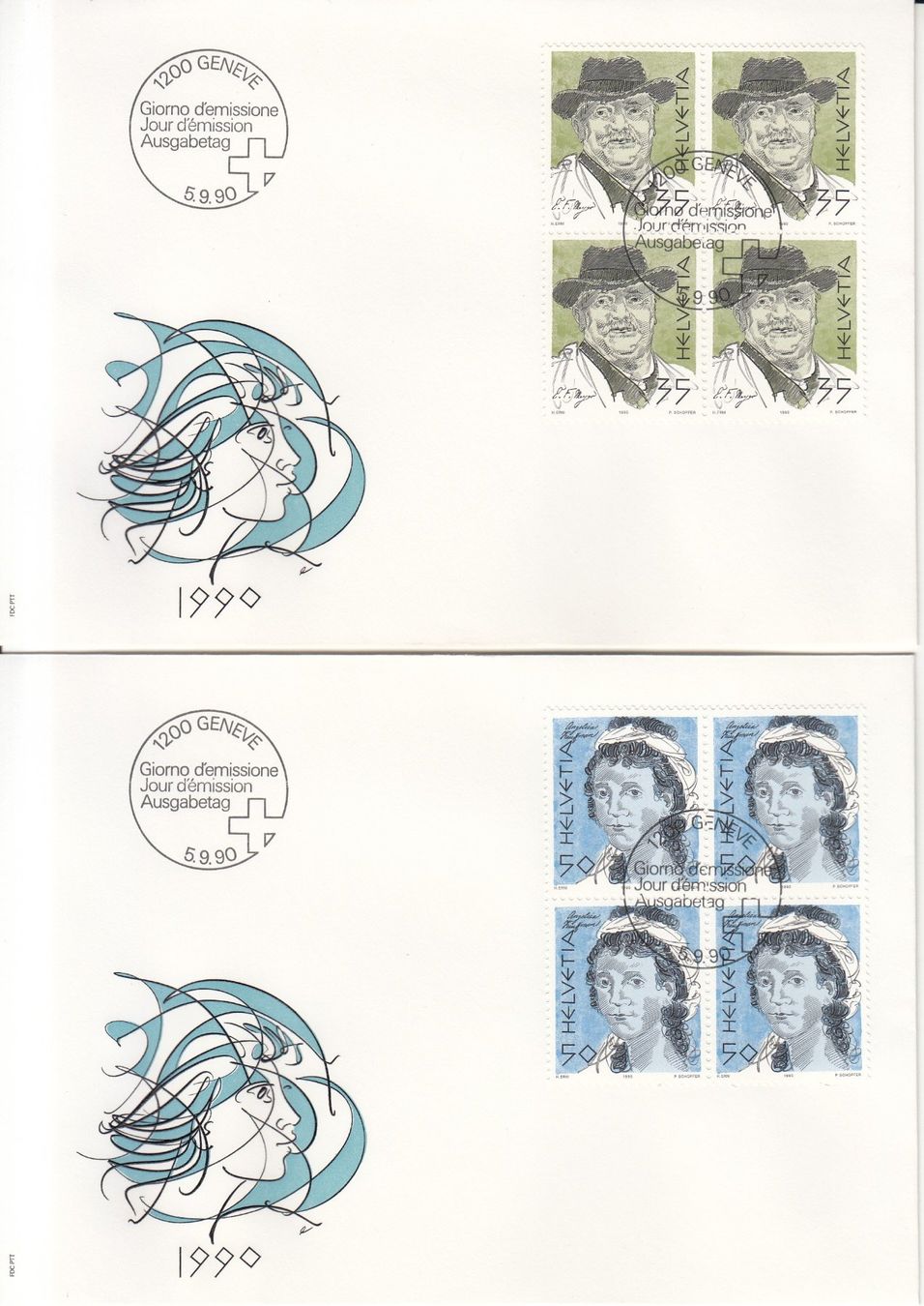 Alle Briefmarken: SBK 801 - 804 im 4er-Block FDC – Gebraucht aus Bürglen TG von StampGraf 1