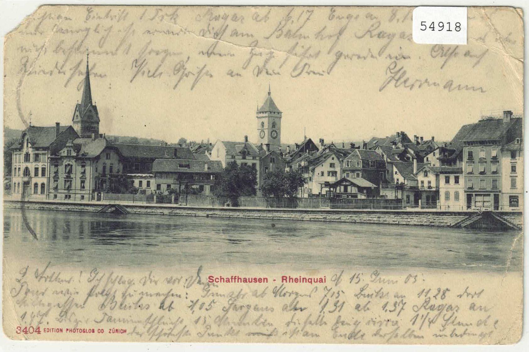 Cartoline postali: Schaffhausen - Rheinquai – Difettoso da Ettingen venduto da Kartenplanet