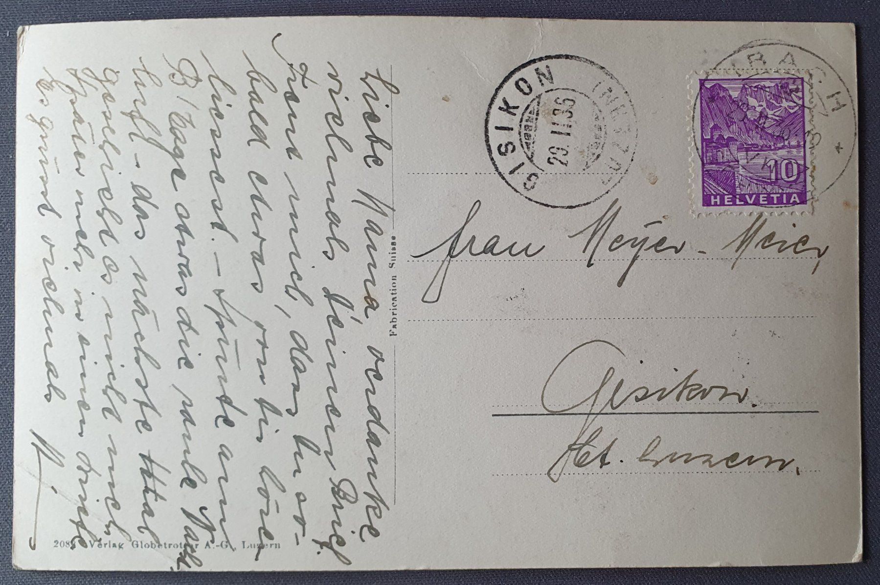 Cartoline postali: Ibach mit den Mythen 1936 – Usato da Kreuzlingen venduto da Rschweiz1 1